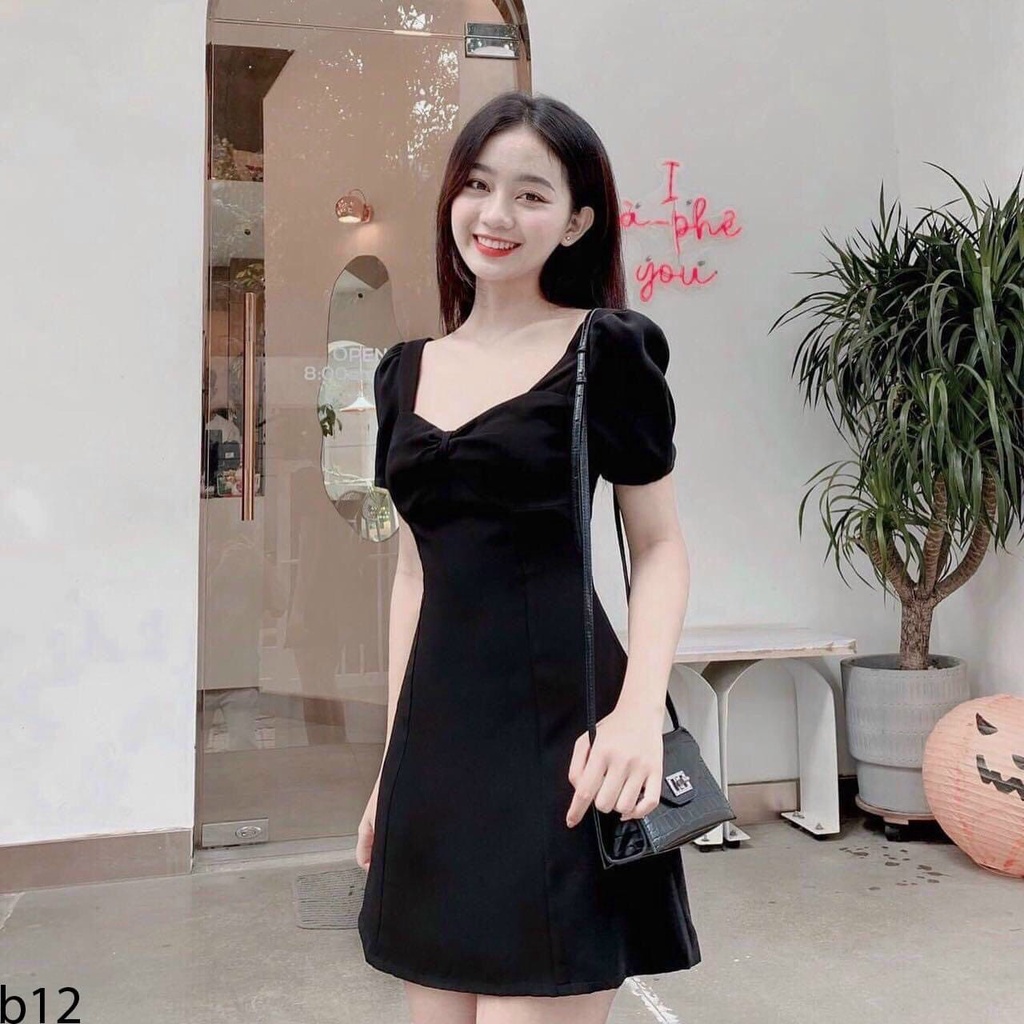 Đầm váy thiên thần dáng xòe xinh xắn 2 màu sắc (Trắng, Đen) thời trang nữ Bonucci