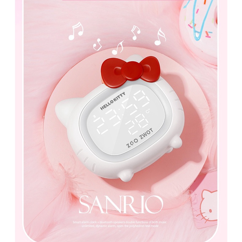 LOA BLUETOOH + ĐỒNG HỒ BÁO THỨC THÔNG MINH + NGHE NHẠC HÌNH HELLO KITTY DỄ THƯƠNG