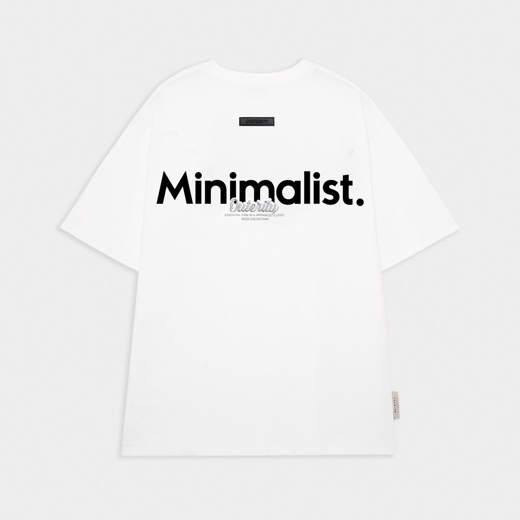 Áo thun dáng rộng Outerity Minimalist TRẮNG (V54)