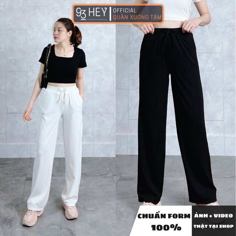 [Mã FAMAYWA giảm 10K đơn 50K] Quần Suông Ống Rộng Lưng Cao Cạp Chun Vải Tăm Culottes Dáng Dài 93HEY QOR04