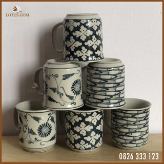 Cốc Cà Phê Latte Men Rạn Vẽ Tay Thủ Công