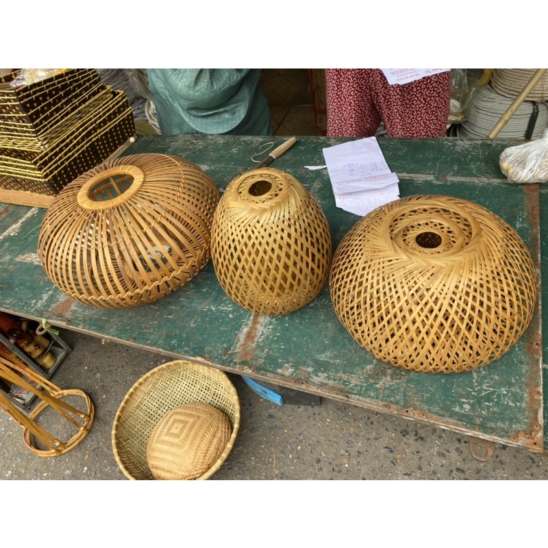 Đèn tre decor trang trí, đèn nón