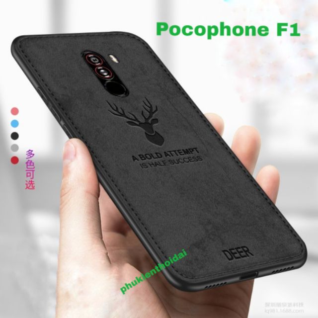Ốp lưng Xiaomi Pocophone F1 chống sốc vải Deer hươu cao cấp