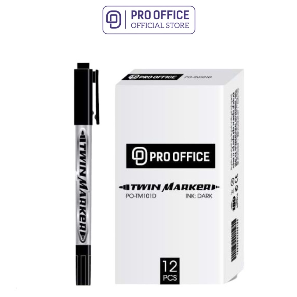 Bút Lông 2 Đầu PRO OFFICE - 1 Chiếc -  Màu Mực Đều, Bám Dính Tốt PO-TM101