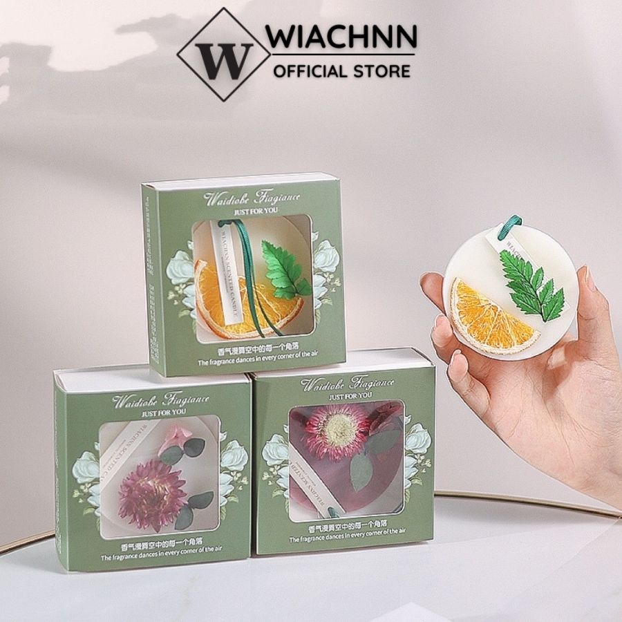 Sáp Thơm Phòng Hoa Khô Thiên Nhiên WIACHNN Treo Tủ Quần Áo Ngăn Kéo Khử Mùi Ẩm Mốc Hình Tròn