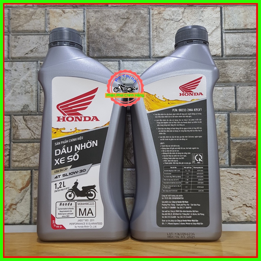 NHỚT XE SỐ HONDA CHÍNH HIỆU-Tem 2 Lớp Chống Giả  10W-30 Cho Winner, Sonic-DUNG TÍCH 1200ML Và 800ml.