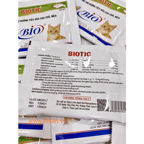 Men Tiêu Hoá BioTic 5g Cho Chó Mèo♥️