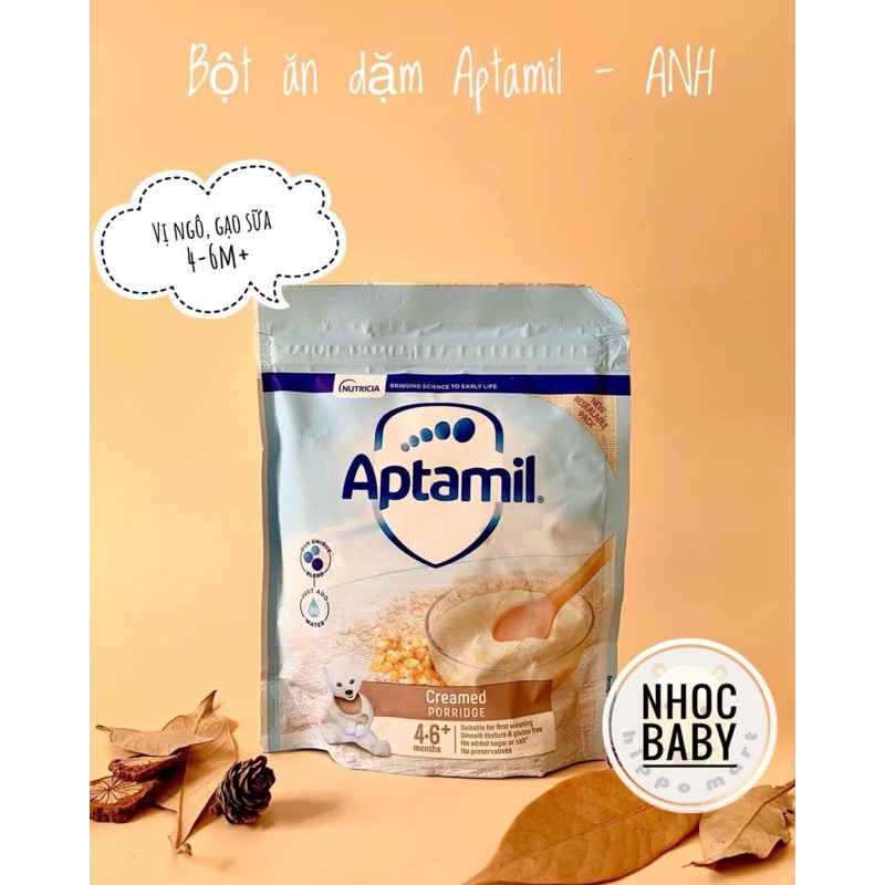 Bột ăn dặm Aptamil cho bé 4/6m+ túi zip 125g (air Anh Quốc)