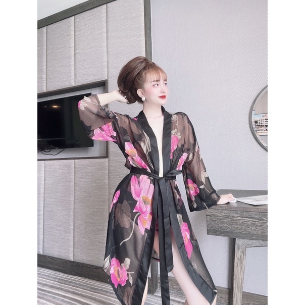 Áo Choàng chiffon phối satin kèm quần mã 03 from dưới 68kg