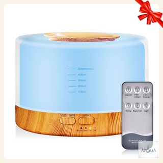 MÁY KHUẾCH TÁN TINH DẦU TRỤ NẮP TRONG VÂN GỖ 500ML