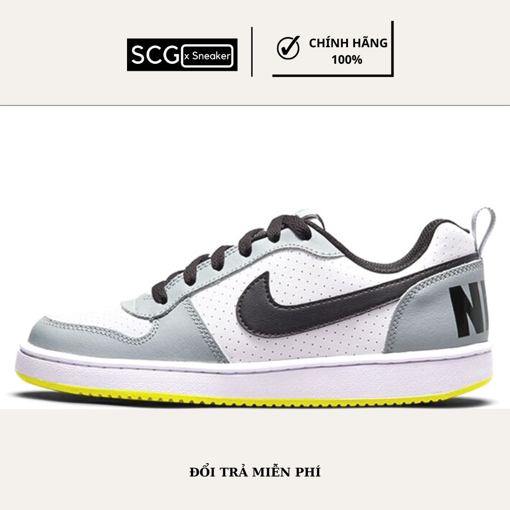 Giày thời trang nữ, sneaker nữ, NIke Court Vision Low- màu trắng nâu, 839985-104, Hàng Chính Hãng, SCGxsneaker