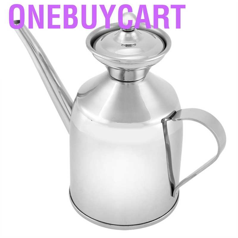 Onebuycart Portable Stainless Steel Oil Can Vinegar Soy Sauce Bottle Container