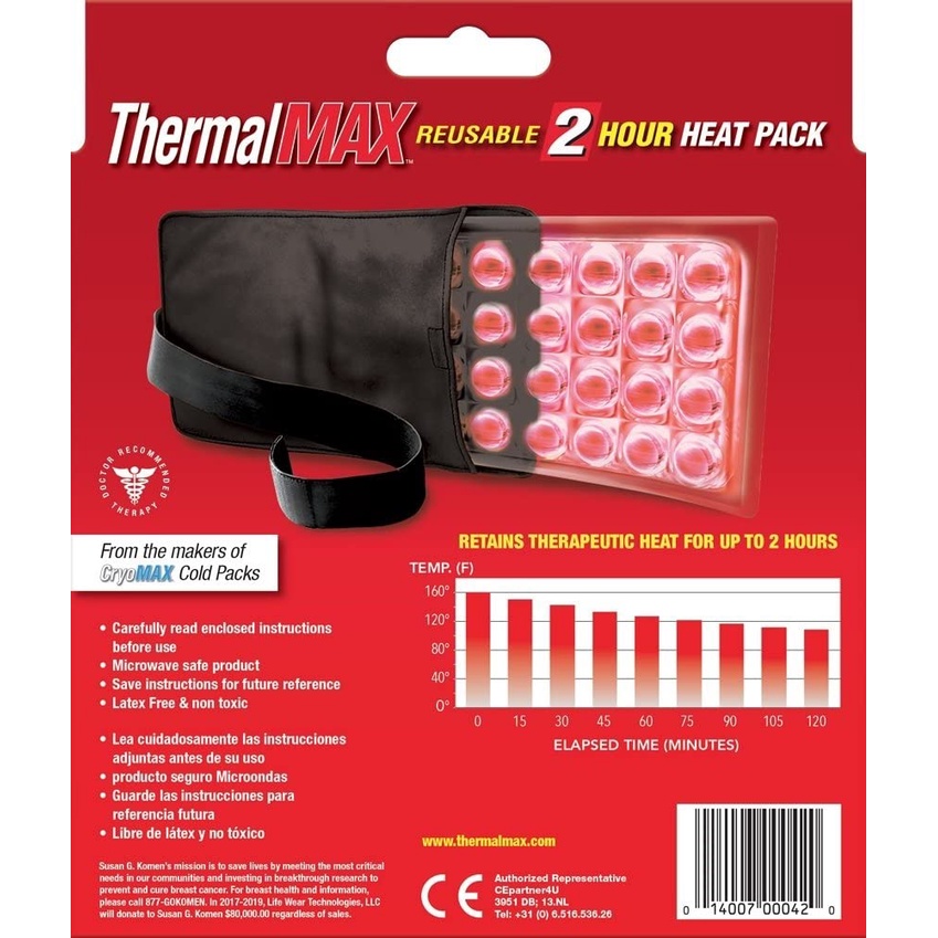 Túi giữ nhiệt ThermalMAX Heat Pack Reusable 2 Hour Hot Therapy for Neck, Back