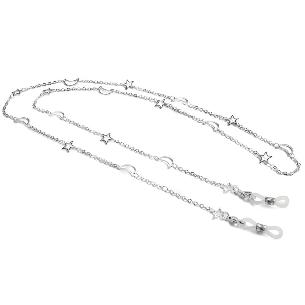 Dây Xích Đeo Kính Chống Trượt Mặt Hình Ngôi Sao Mặt Trăng Rỗng Đơn Giản Thời Trang