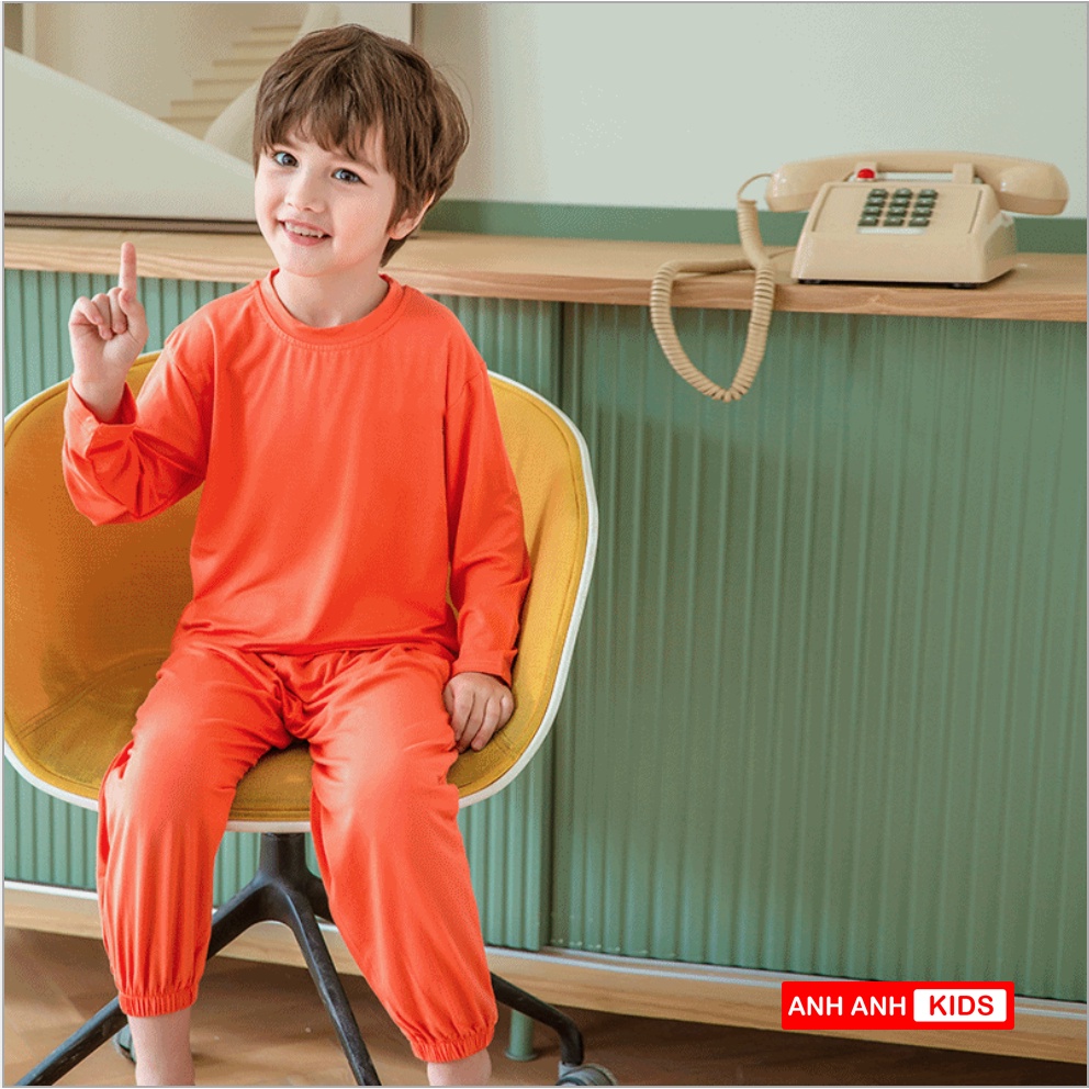 [HOT SALE] Bộ thu đông Cho Bé Trai, Bé Gái Chất Thun 4 chiều Dáng Alibaba Áo dài Quần Dài - ANHANHKIDS