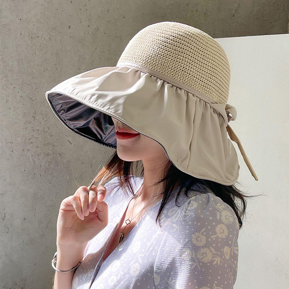 Nón Tai Bèo Đan Cói Che Nắng Chống Tia UV Gấp Gọn Được Cho Nữ