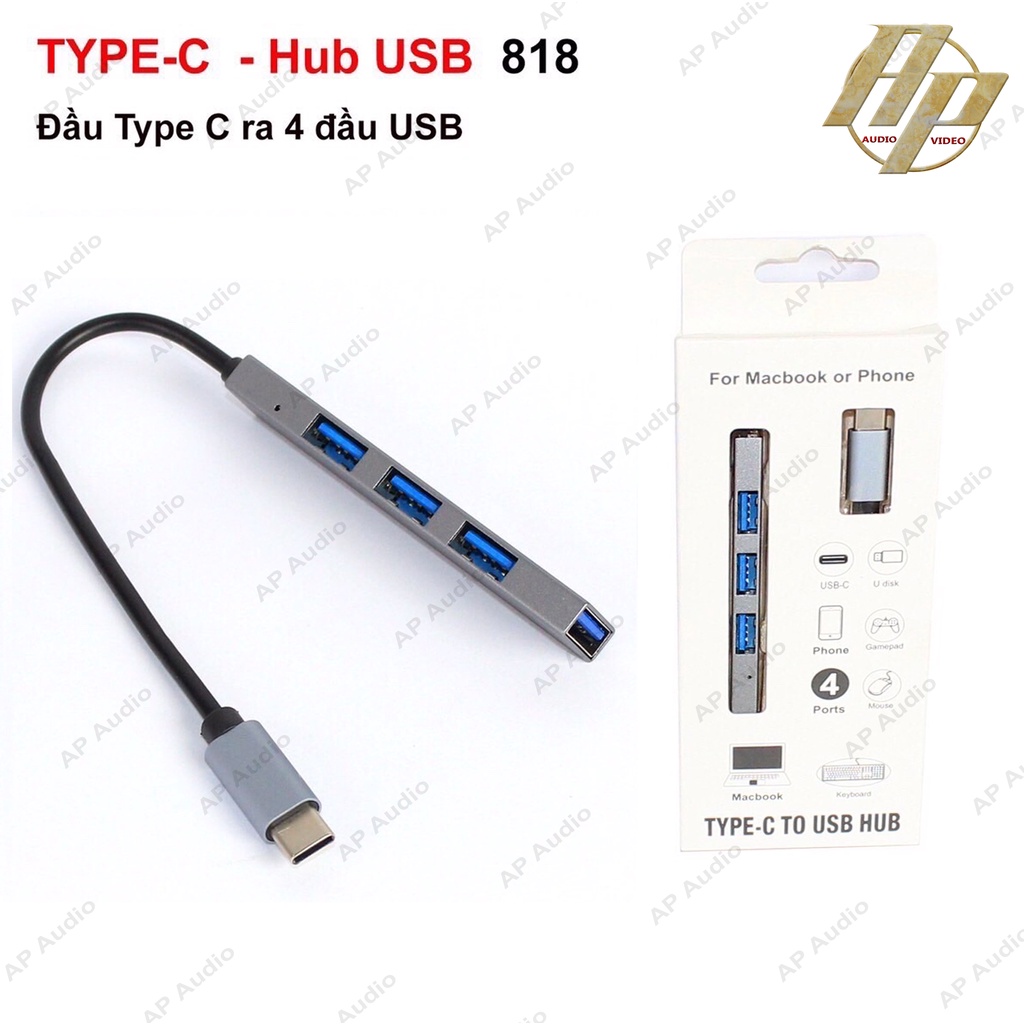 Cable USB Type C to 4 USB type A - Đầu Chuyển đổi USB Type C sang 4 ngõ USB Type A , USB TYPE C to 4