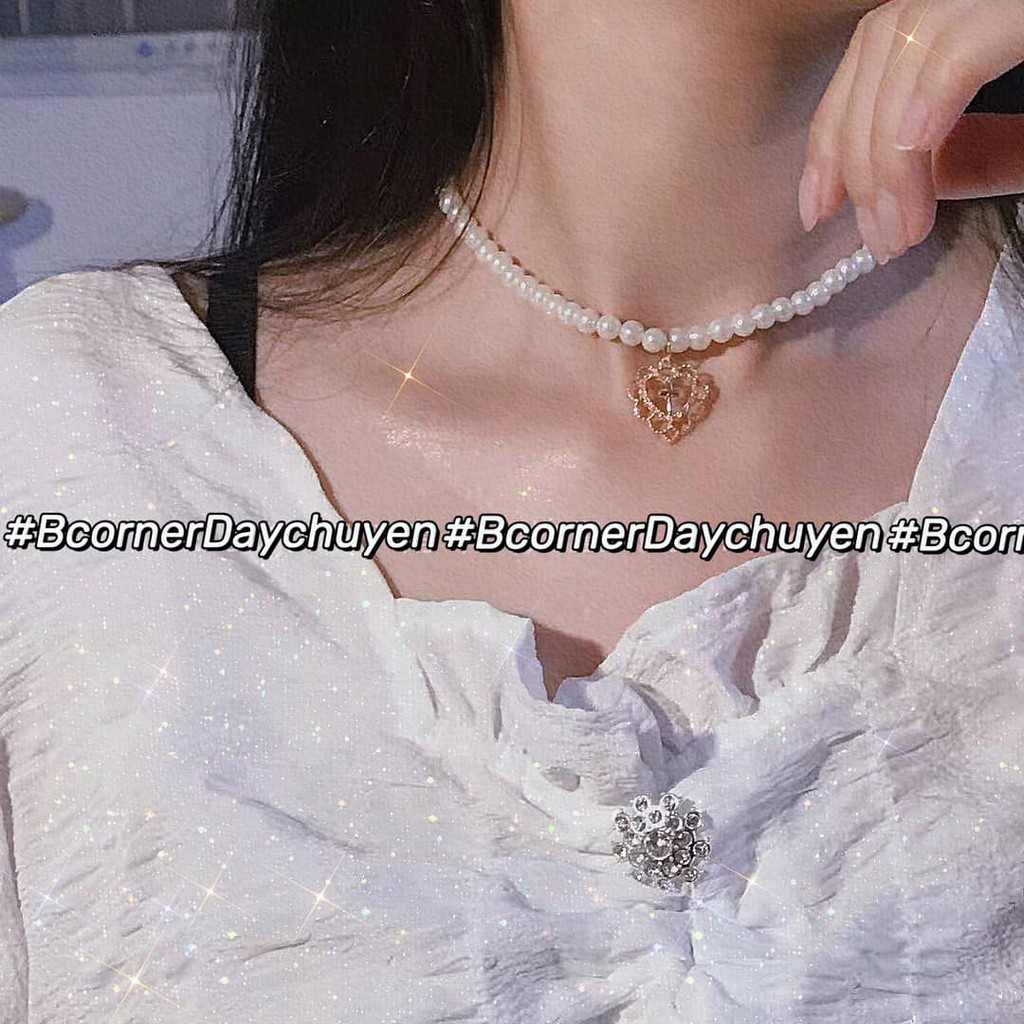 [Mã SKAMCLU8 giảm 10% cho đơn từ 100K] Choker NT Charm Trái Tim - TS1068