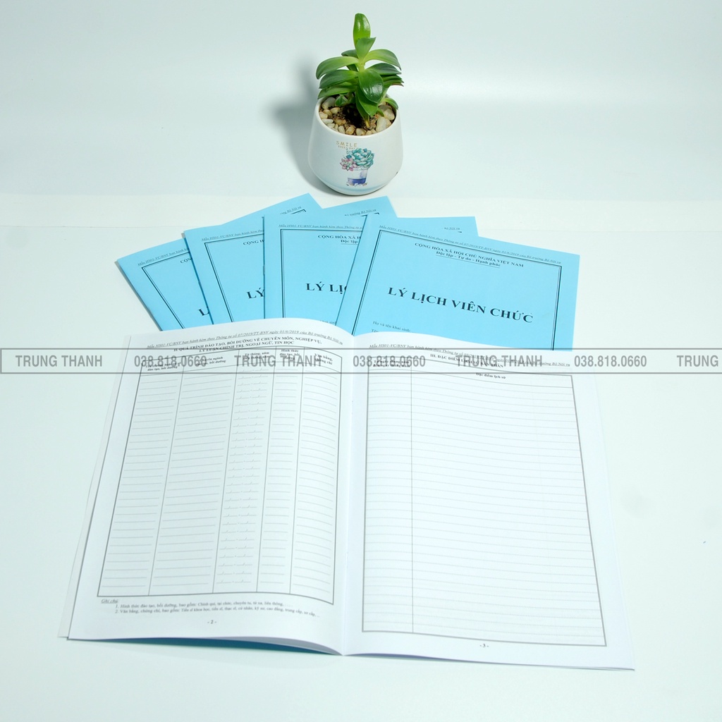 [Combo] 5 quyển Lý Lịch Viên Chức-HS01-VC/BNV (Chuẩn, mới nhất ) theo thông tư số 07/2019/TT-BNV.