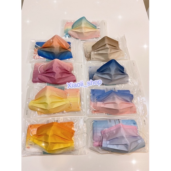 <Sẵn> Combo 10 khẩu trang pastel ombre siêu xinh