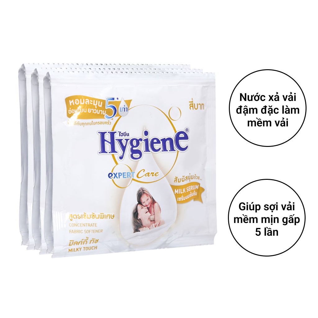 Dây Nước xả vải Hygiene đậm đặc Milky 12 gói x20ml