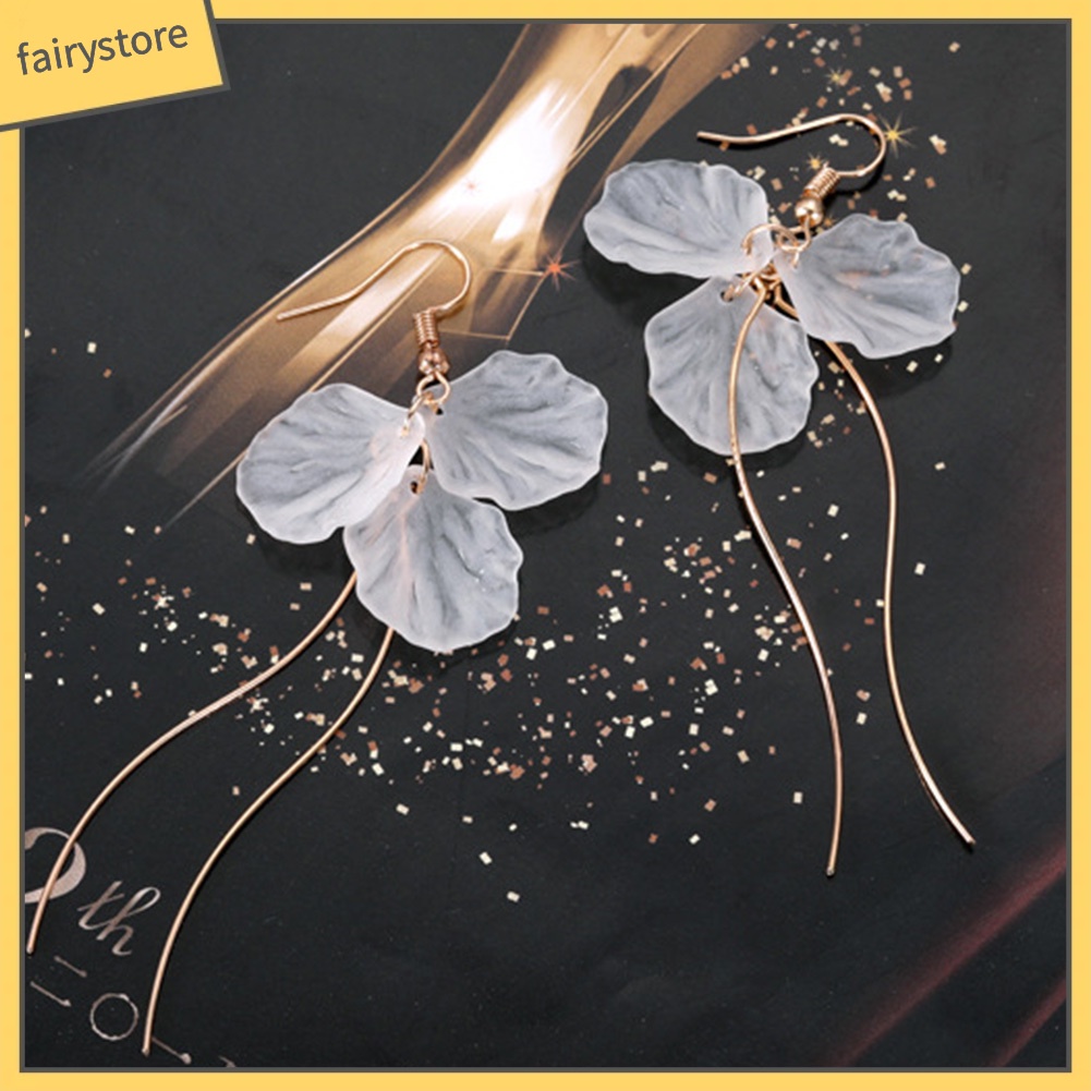 Bông Tai Dáng Dài Hình Hoa Thanh Lịch Cho Nữ