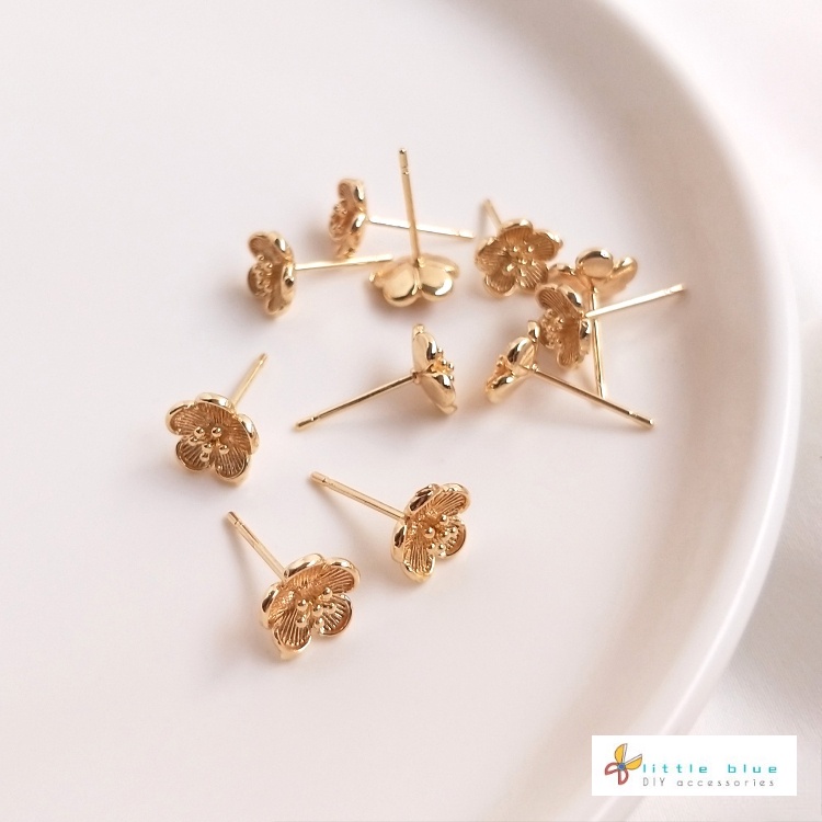 Bông Tai Hình Bông Hoa 14K Màu Sắc Xinh Xắn Chống Dị Ứng Cho Nữ