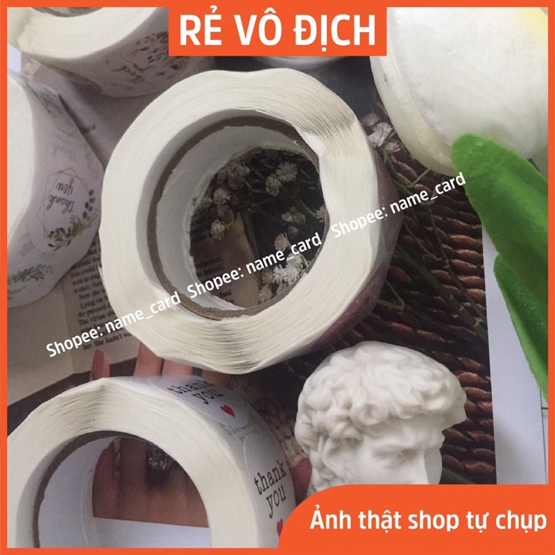 (Combo 500 cái) Tem dán cảm ơn, sticker dành cho shop bán hàng D.04, kích thước 2.5 cm