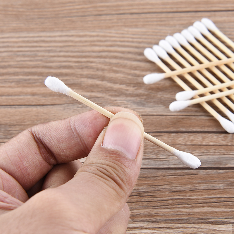 Disposable double head bamboo tampon stick
