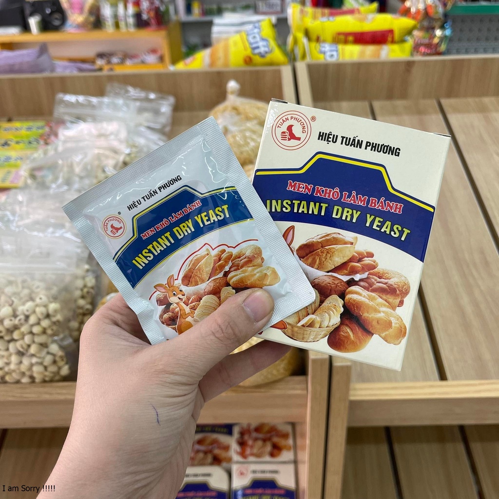 Men khô, men nở làm bánh mì, bánh bao (men lạt) Tuấn Phương gói 10g