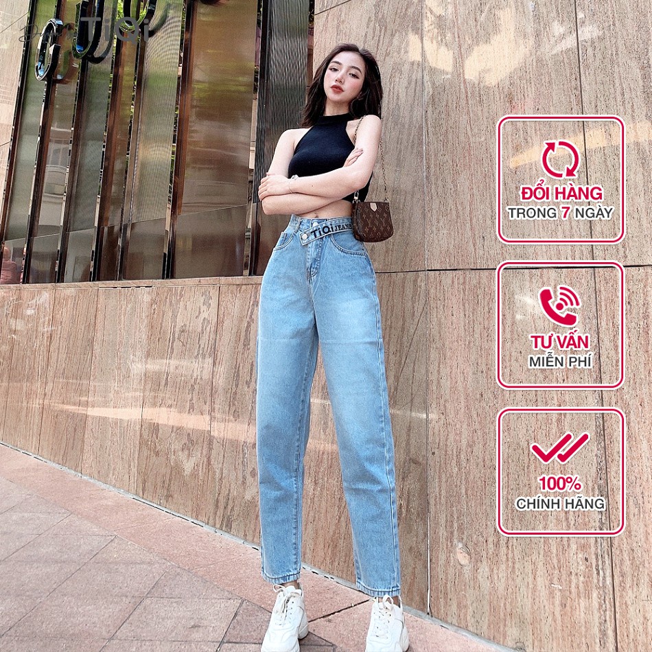 Quần bò nữ, quần jean nữ cotton cao cấp lưng cao 40cm TiQi Jeans B1-180 - Hàng mới về