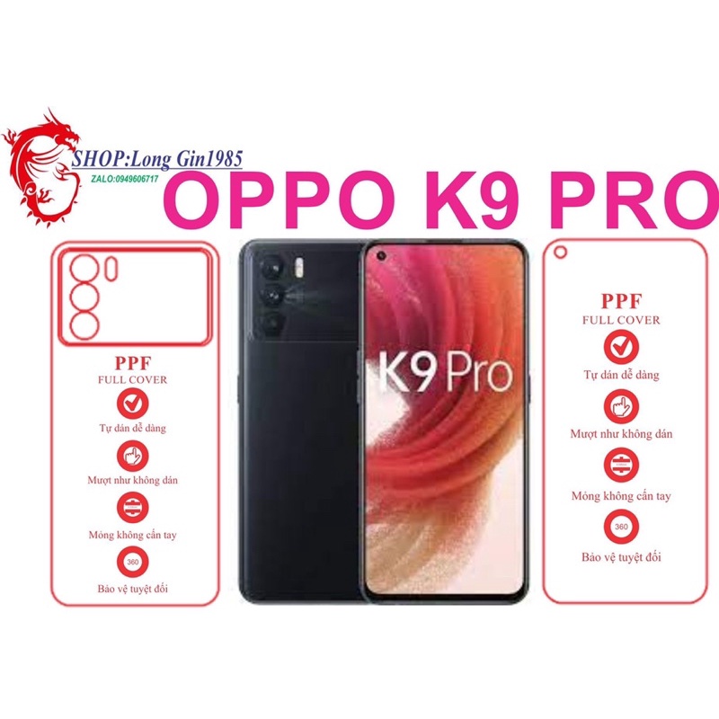Oppo K9 pro miếng dán trong Ppf mặt sau và mặt trước chống va đập chống trầy xước