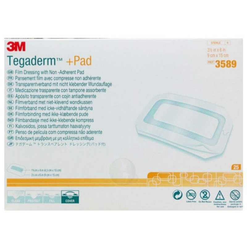 3589 Băng phim trong có gạc vô trùng - Tegaderm Pad 9x15cm