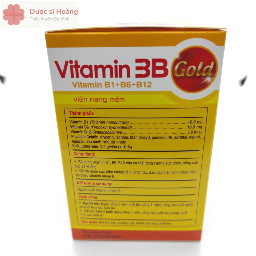 Vitamin 3B Gold PV - Giúp Bổ Sung Vitamin Nhóm B B1+B6+B12 Hiệu Quả