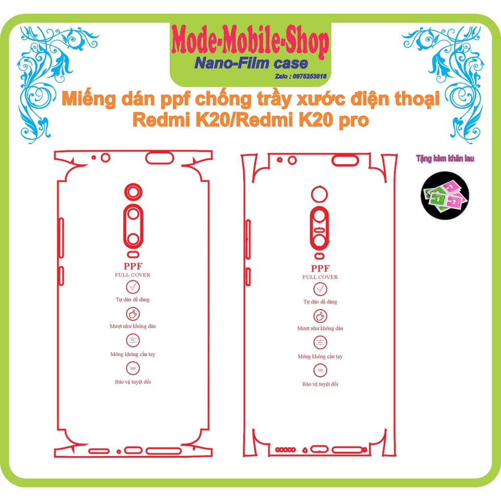 miếng dán ppf chống trầy xước điện thoại redmi k20/ k20 pro