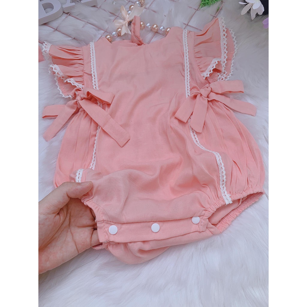 Bodysuit for baby girls - Body bé gái sơ sinh [𝐓𝐀̣̆𝐍𝐆 𝐊𝐄̀𝐌 𝐓𝐔𝐑𝐁𝐀𝐍  ]- NHƯ Ý HOUSES- Body cho bé đầy tháng hồng nơ eo