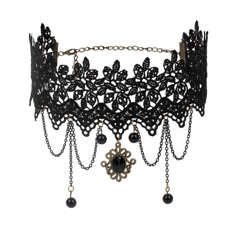 Vòng cổ choker bằng ren phong cách gothic cổ điển quyến rũ dành cho nữ
