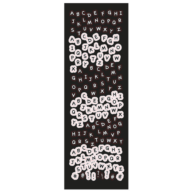 Miếng sticker in bảng chữ cái phong cách dễ thương thích hợp để trang trí DIY