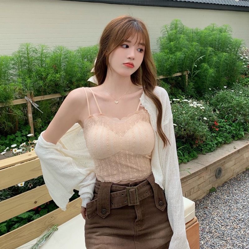 Áo Lót Lụa Hai Dây Quấn Ngực Thời Trang Quyến Rũ Cho Nữ