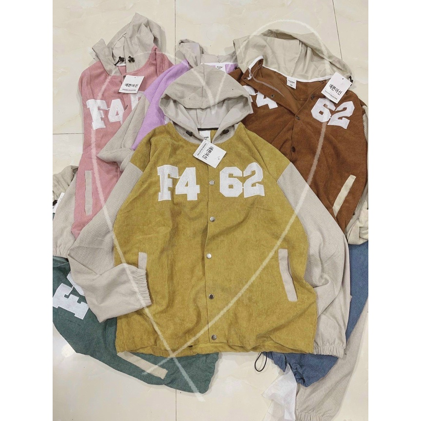 Áo Khoác Bomber Nhung Tăm Nan Nữ Form Rộng Cực Xịn