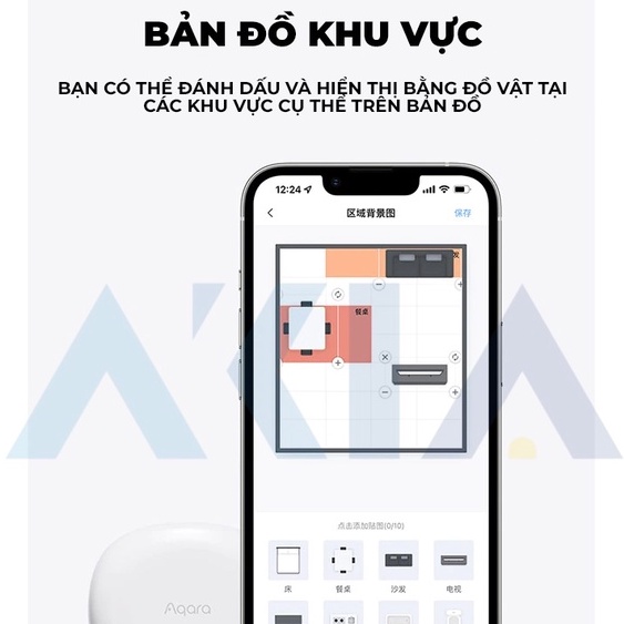 Cảm biến hiện diện Aqara FP1 Human Presence Sensor, phát hiện bằng sóng microWave, tương thích HomeKit