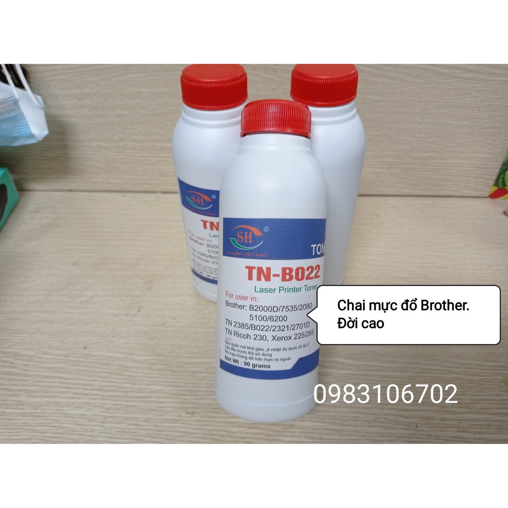 Chai mực đổ nạp máy in Brother HL2321 2240 2250 7320 MFC7460 7860 DCP7055 TN2385  B022 7535 5100 6200