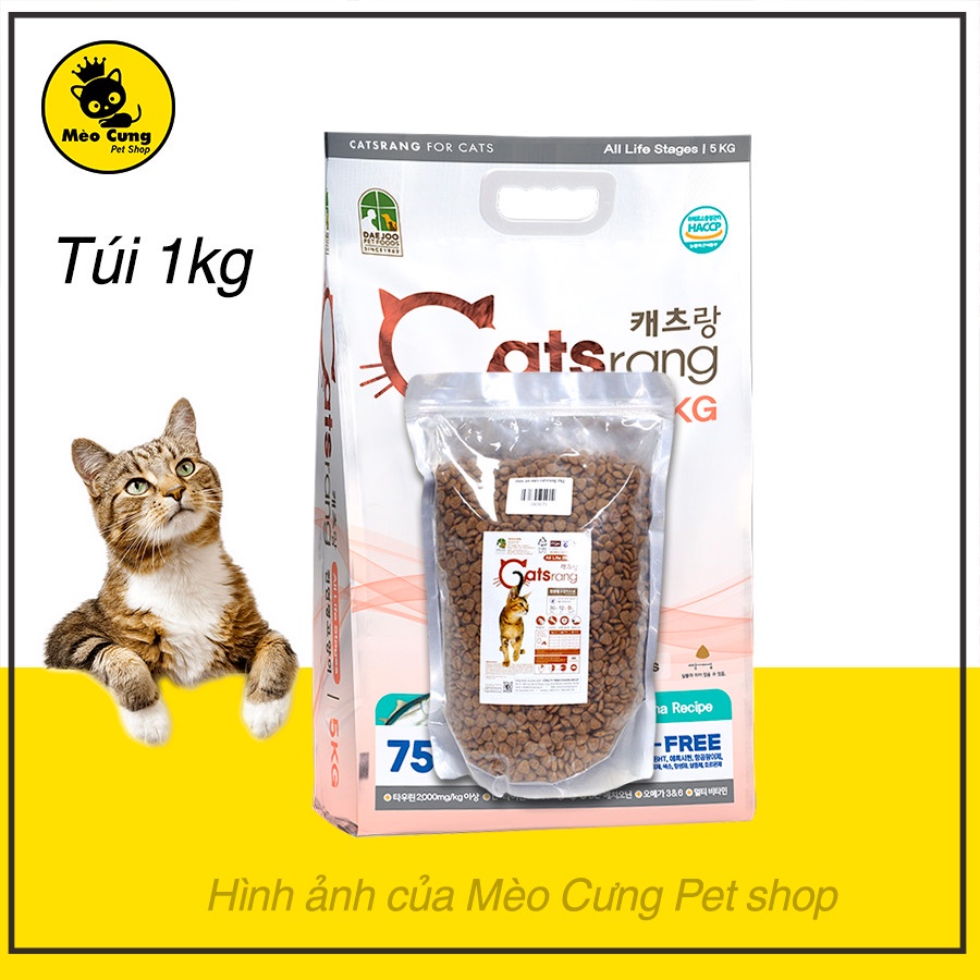 Thức ăn hạt cho mèo Catsrang 3kg-1kg(túi tách)