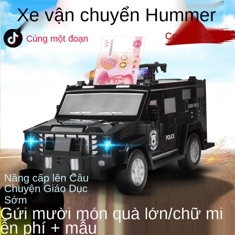 Xe tải chở tiền Hummer heo đất mật khẩu vân tay net máy rút trẻ em màu đỏ hộp đựng ô tô tự động cậu bé cùng kiểu d