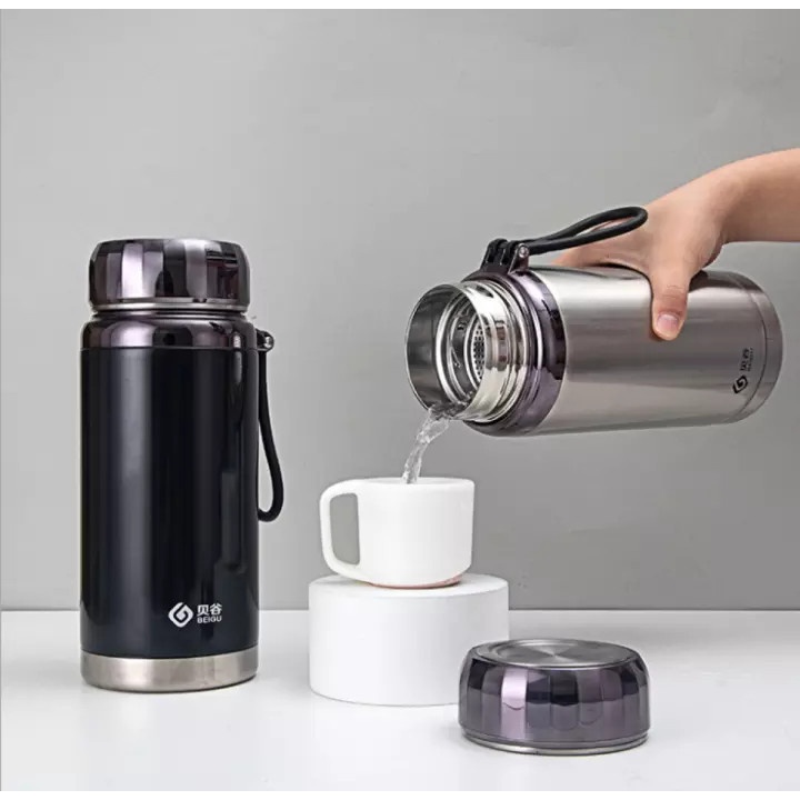 Bình Giữ Nhiệt (Loại Lớn 1 Lít) INox không gỉ - Thiết Kế Lớn Giúp Bạn Dùng Được Cả Ngày, giữ nhiệt lâu