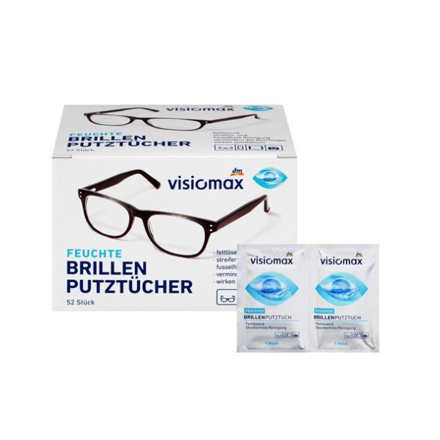 Giấy lau kính Visiomax Đức 52 tờ giúp làm sạch và bảo vệ kính