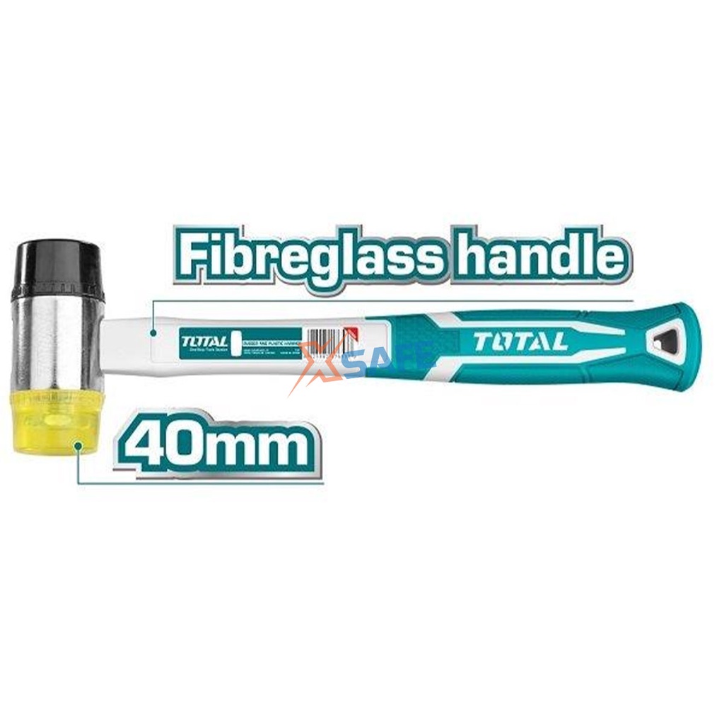 Búa 2 đầu nhựa và cao su TOTAL THT77406 đường kính đầu búa 40mm, cán búa nhựa ABS siêu bền chắc - chính hãng