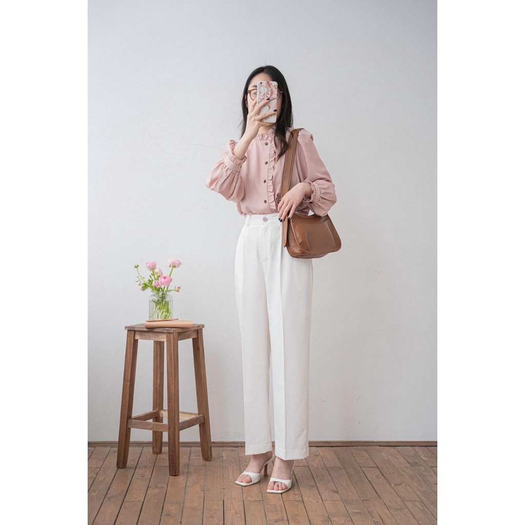 Quần culottes pant cạp cao ống suông rộng nữ nhiều màu new 2022 MADELEN