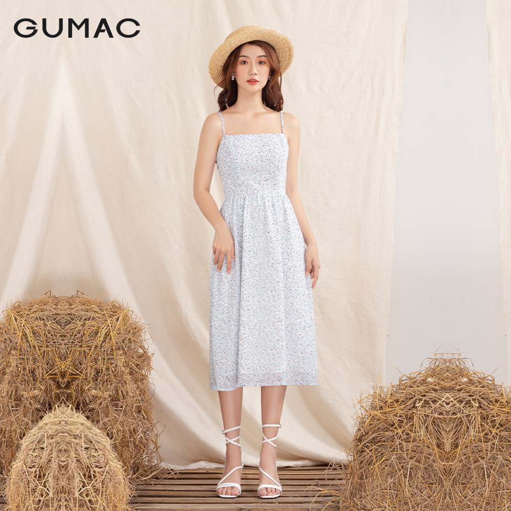 [Mã MABR07062 giảm 8% tối đa 50K đơn từ 249K] Đầm nữ hoa 2 dây DA1070 GUMAC