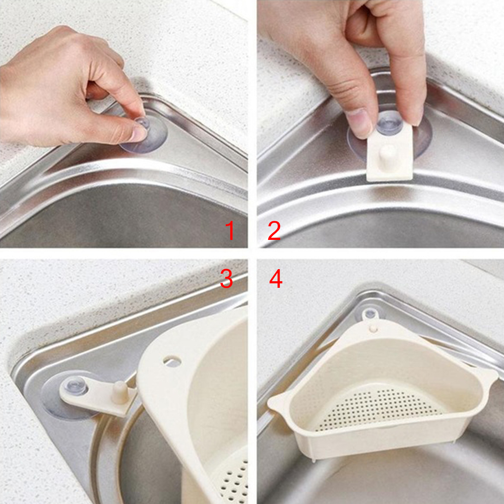 Giá đựng mút rửa chén/ đồ dùng hình tam giác đa năng